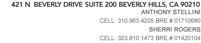421 N&nbsp; BEVERLY DRIVE l SUITE 200 l BEVERLY HILLS, CA 90210